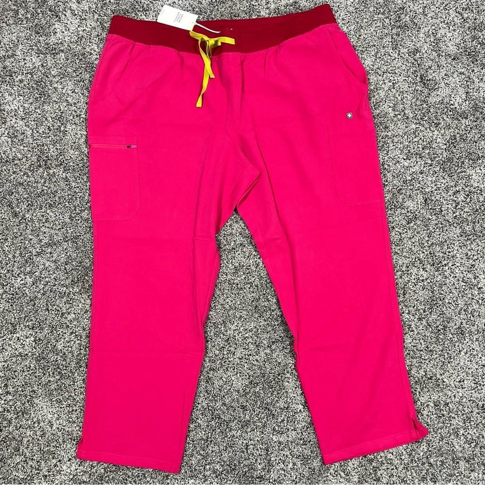 FIGS Yola With Yoga High Waisted Skinny Scrub Pants NWT - Shocking Pink‎ 6XLP